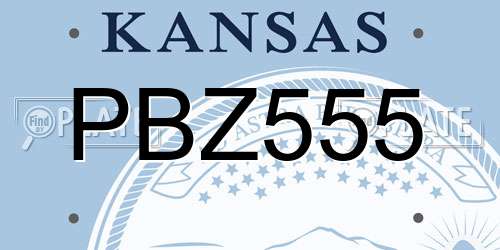 PBZ555 Kansas License Plate