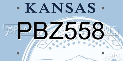 PBZ558 Kansas License Plate