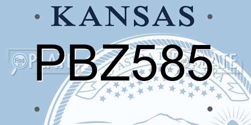 PBZ585 Kansas License Plate
