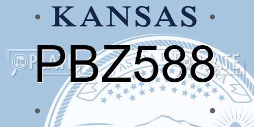 PBZ588 Kansas License Plate