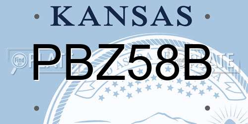 PBZ58B Kansas License Plate