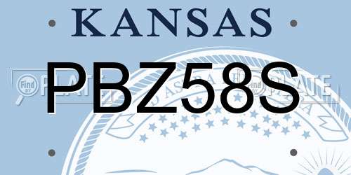 PBZ58S Kansas License Plate
