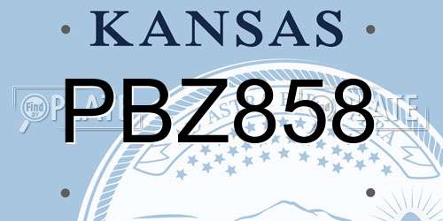 PBZ858 Kansas License Plate