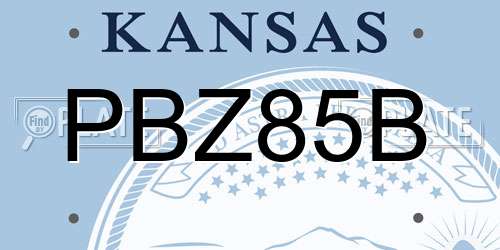 PBZ85B Kansas License Plate