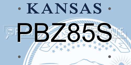 PBZ85S Kansas License Plate