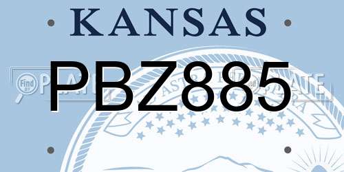 PBZ885 Kansas License Plate