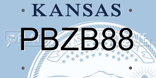 PBZB88 Kansas License Plate