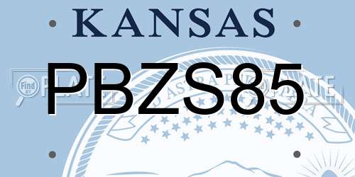 PBZS85 Kansas License Plate