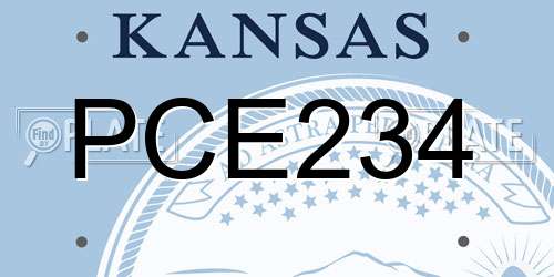 PCE234 Kansas License Plate