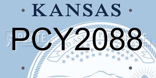 PCY2088 Kansas License Plate