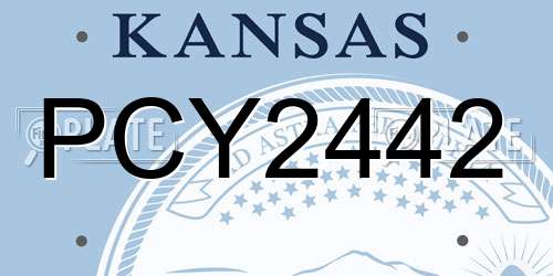 PCY2442 Kansas License Plate
