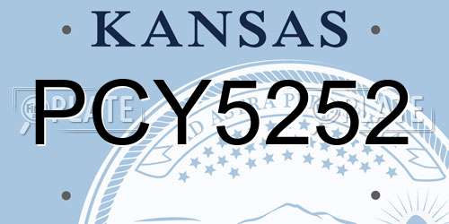 PCY5252 Kansas License Plate