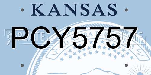 PCY5757 Kansas License Plate