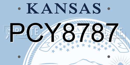 PCY8787 Kansas License Plate