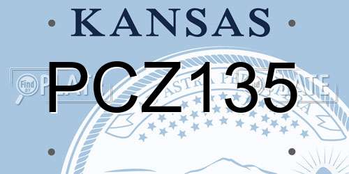 PCZ135 Kansas License Plate