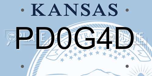 PD0G4D Kansas License Plate