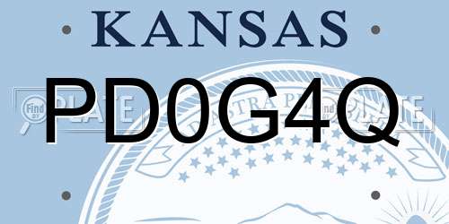PD0G4Q Kansas License Plate