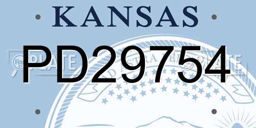 PD29754 Kansas License Plate