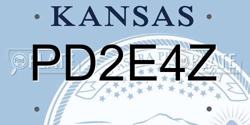 PD2E4Z Kansas License Plate