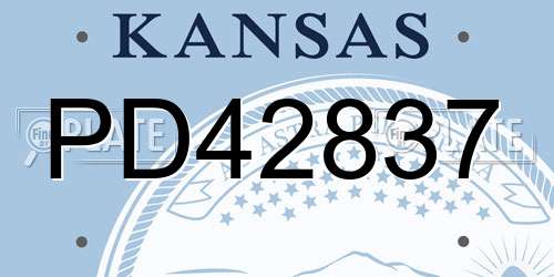 PD42837 Kansas License Plate