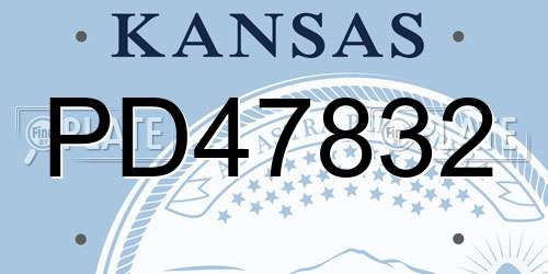 PD47832 Kansas License Plate
