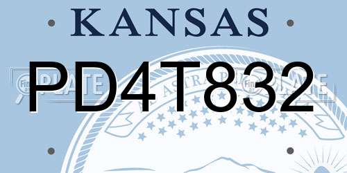 PD4T832 Kansas License Plate