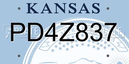 PD4Z837 Kansas License Plate