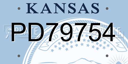PD79754 Kansas License Plate