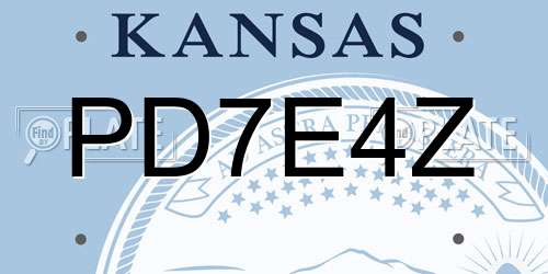 PD7E4Z Kansas License Plate