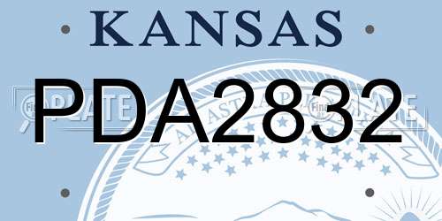 PDA2832 Kansas License Plate