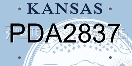 PDA2837 Kansas License Plate