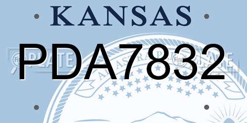 PDA7832 Kansas License Plate