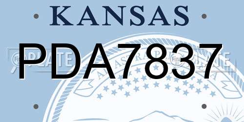 PDA7837 Kansas License Plate