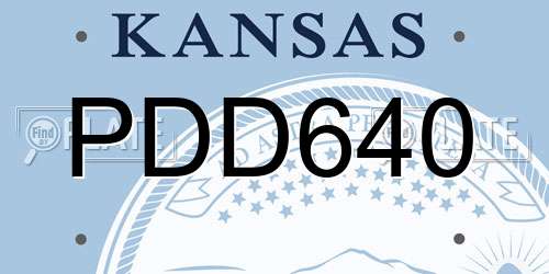 PDD640 Kansas License Plate
