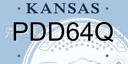 PDD64Q Kansas License Plate