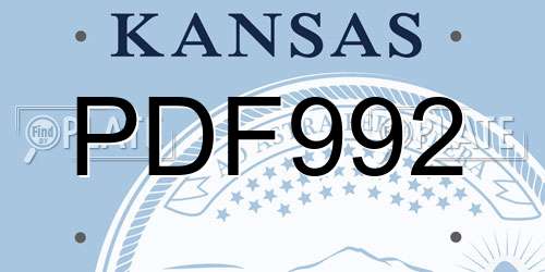 PDF992 Kansas License Plate