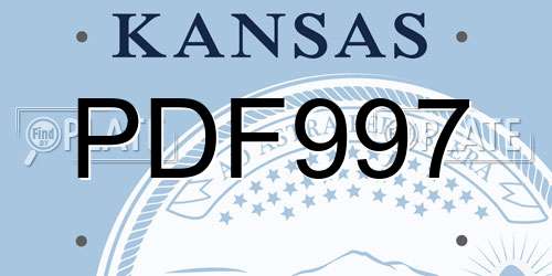 PDF997 Kansas License Plate