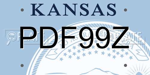 PDF99Z Kansas License Plate