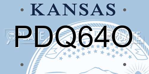PDQ64O Kansas License Plate