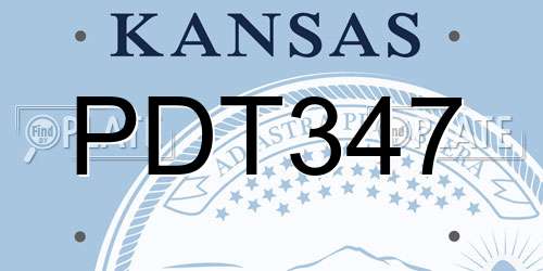 PDT347 Kansas License Plate