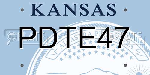 PDTE47 Kansas License Plate