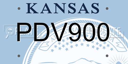 PDV900 Kansas License Plate