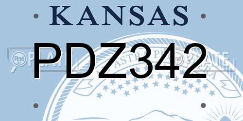 PDZ342 Kansas License Plate