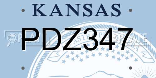 PDZ347 Kansas License Plate