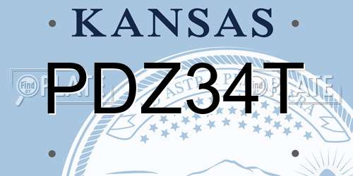 PDZ34T Kansas License Plate