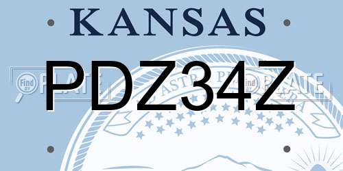 PDZ34Z Kansas License Plate
