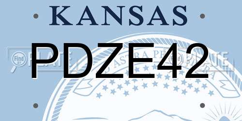 PDZE42 Kansas License Plate