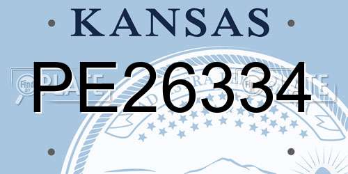 PE26334 Kansas License Plate