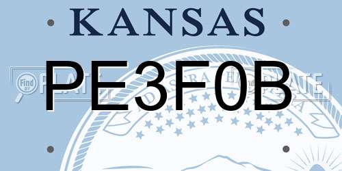 PE3F0B Kansas License Plate