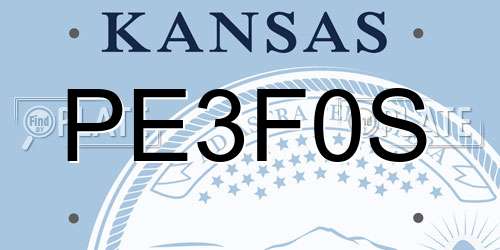 PE3F0S Kansas License Plate